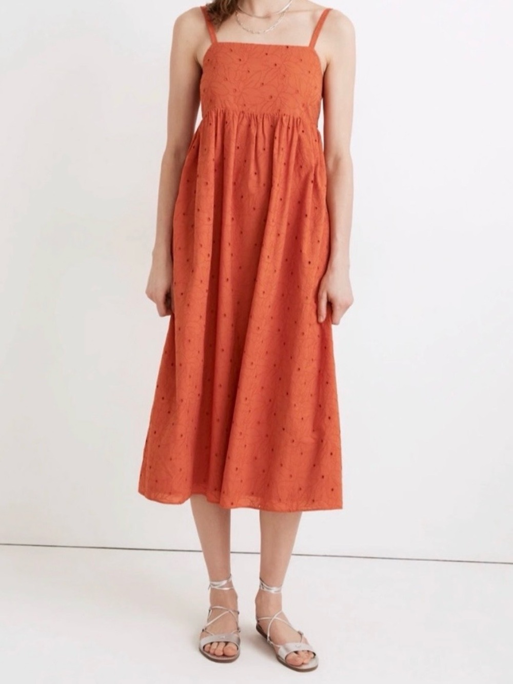 NWOT Madewell Eyelet Summer Time  Cami Midi Dress